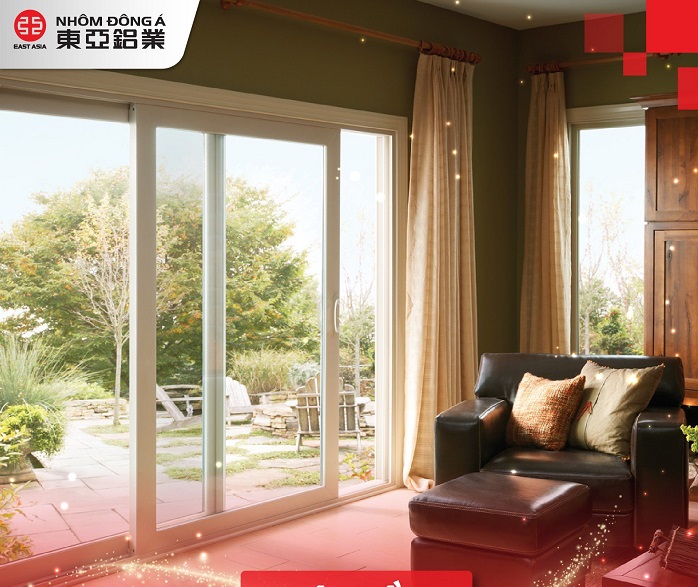 Mẫu cửa nhôm kính phòng khách