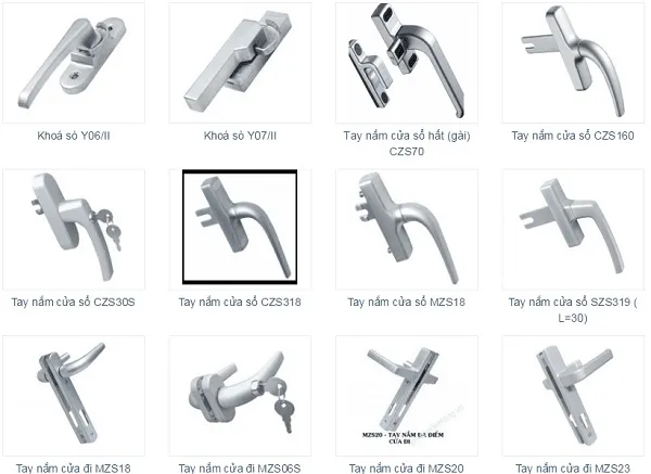 phụ kiện cửa nhôm kính