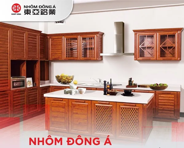 Mẫu tủ Nhôm Giả Gỗ