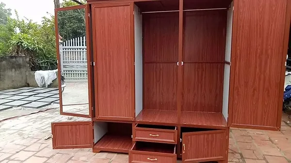 Mẫu tủ Nhôm Giả Gỗ