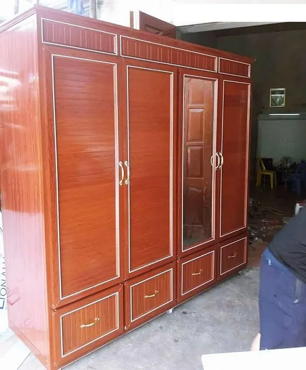 Mẫu tủ Nhôm Giả Gỗ