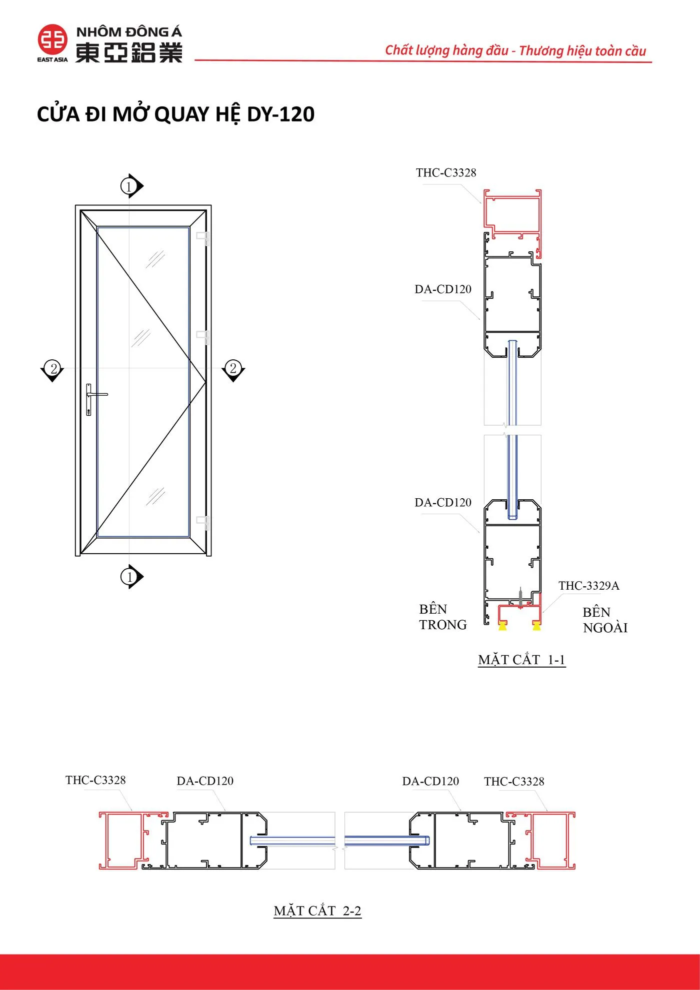 CỬA ĐI MỞ QUAY DY120